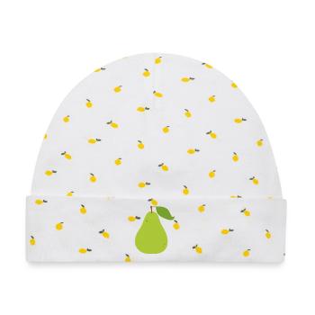Lebendige grüne Birne Illustration - Baby Premium Organic Mütze - Weiß/Zitronengelb - Vorne