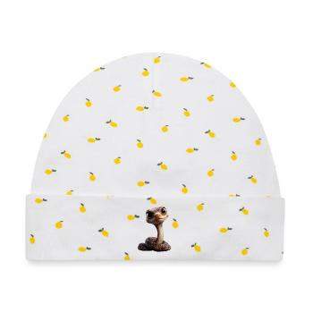 Schlange Python Kobra Klapperschlange Schlangen - Baby Premium Organic Mütze - Weiß/Zitronengelb - Vorne