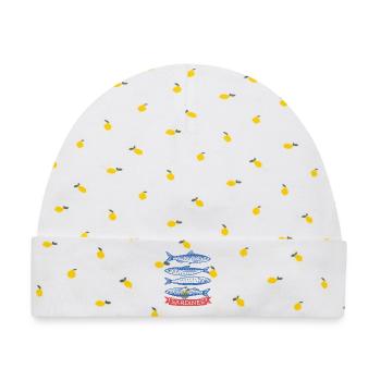 Sardinen - Baby Premium Organic Mütze - Weiß/Zitronengelb - Vorne