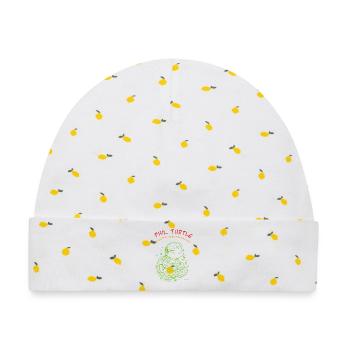 Phil Turtle Zen Path Tee - Baby Premium Organic Mütze - Weiß/Zitronengelb - Vorne