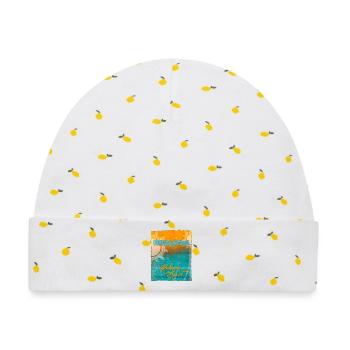Balearic Islands in the Sun - Baby Premium Organic Mütze - Weiß/Zitronengelb - Vorne