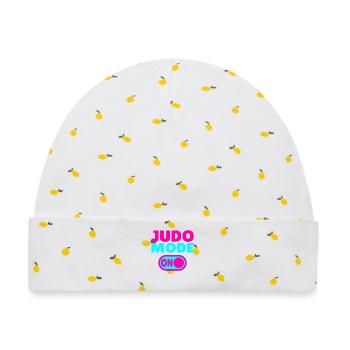 Judo Mode ON – Stärke, Disziplin & Kampfgeist - Baby Premium Organic Mütze - Weiß/Zitronengelb - Vorne
