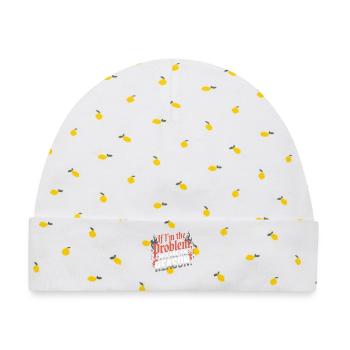 If I'm The Problem You Are The Reason Resilienz - Baby Premium Organic Mütze - Weiß/Zitronengelb - Vorne