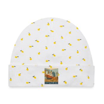 Raumschiff by Rico Beck - Baby Premium Organic Mütze - Weiß/Zitronengelb - Vorne
