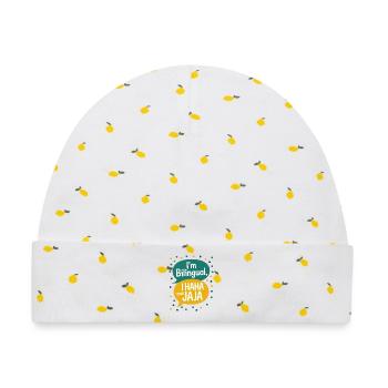 Lustiger Spanischlehrer für Englisch - Baby Premium Organic Mütze - Weiß/Zitronengelb - Vorne