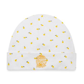 Kraichgau Retro Design mit Schriftzug - Baby Premium Organic Mütze - Weiß/Zitronengelb - Vorne