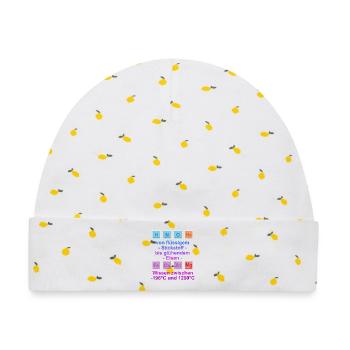Unispruch "auf Temperatur" Geschenk, Studenten - Baby Premium Organic Mütze - Weiß/Zitronengelb - Vorne
