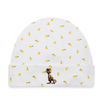 Raptor Velociraptor Dinosaurier Dino Raptoren - Baby Premium Organic Mütze - Weiß/Zitronengelb - Vorne