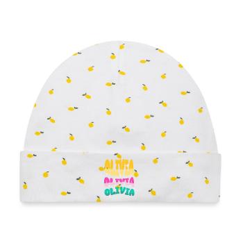 Olivia  - Baby Premium Organic Mütze - Weiß/Zitronengelb - Vorne