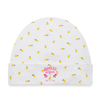 Hockey Mom - Baby Premium Organic Mütze - Weiß/Zitronengelb - Vorne