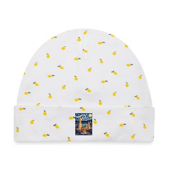 Wien - Baby Premium Organic Mütze - Weiß/Zitronengelb - Vorne