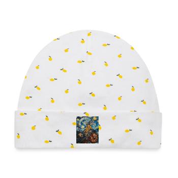 Wikinger Van Gogh Style - Baby Premium Organic Mütze - Weiß/Zitronengelb - Vorne