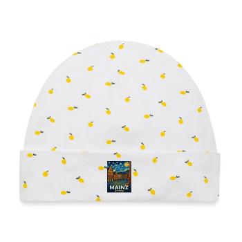 Mainz - Baby Premium Organic Mütze - Weiß/Zitronengelb - Vorne