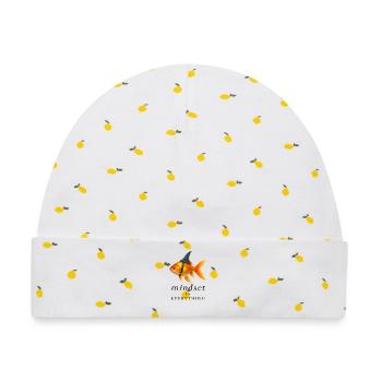 Goldfish Mindset Harness Design, Motivierend - Baby Premium Organic Mütze - Weiß/Zitronengelb - Vorne