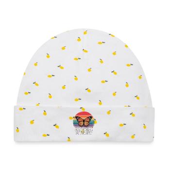 Antisocial Butterfly - Retro Schmetterling - Baby Premium Organic Mütze - Weiß/Zitronengelb - Vorne