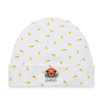 Antisocial Butterfly - Retro Schmetterling - Baby Premium Organic Mütze - Weiß/Zitronengelb - Vorne