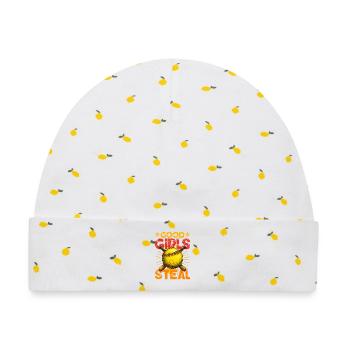 Softball - Baby Premium Organic Mütze - Weiß/Zitronengelb - Vorne