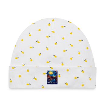 Birmingham England - Baby Premium Organic Mütze - Weiß/Zitronengelb - Vorne