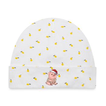 Mürrisches Schwein Weihnachten Clumsy Santa Lustig - Baby Premium Organic Mütze - Weiß/Zitronengelb - Vorne