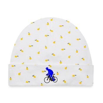 Rennrad - Baby Premium Organic Mütze - Weiß/Zitronengelb - Vorne