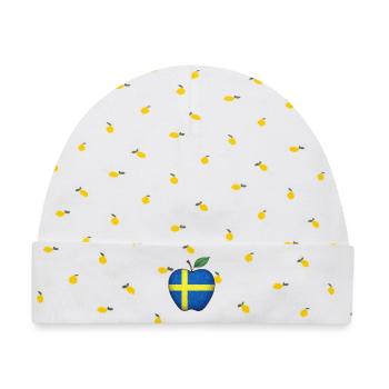 Schweden - Baby Premium Organic Mütze - Weiß/Zitronengelb - Vorne