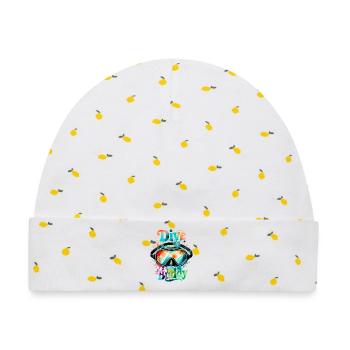 Dive Buddy Taucherbrille - Baby Premium Organic Mütze - Weiß/Zitronengelb - Vorne