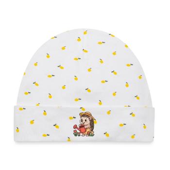 Gärtner-Igel mit Strohhut - Baby Premium Organic Mütze - Weiß/Zitronengelb - Vorne