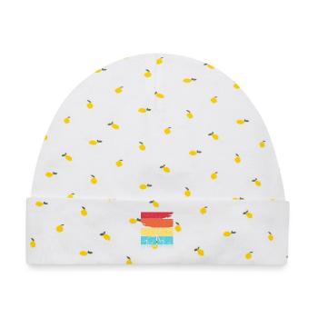 Windenergie Windkraft Windrad - Baby Premium Organic Mütze - Weiß/Zitronengelb - Vorne