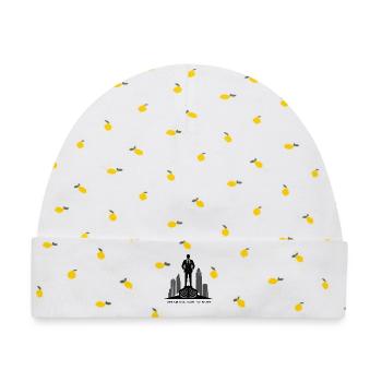 Executive Skyline Ambition Silhouette - Baby Premium Organic Mütze - Weiß/Zitronengelb - Vorne