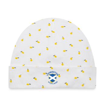 Livingston Scottish Shield - Baby Premium Organic Mütze - Weiß/Zitronengelb - Vorne