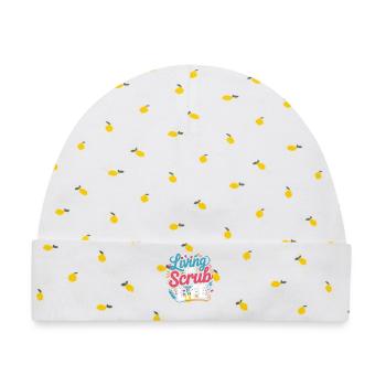 Living the Scrub Life - Baby Premium Organic Mütze - Weiß/Zitronengelb - Vorne