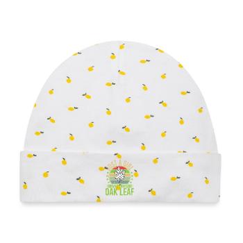Just A Girl Who Loves Oak Leaf  - Baby Premium Organic Mütze - Weiß/Zitronengelb - Vorne