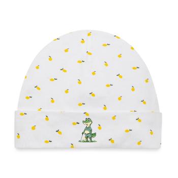 Alligator Golfheld im Casual-Look - Baby Premium Organic Mütze - Weiß/Zitronengelb - Vorne