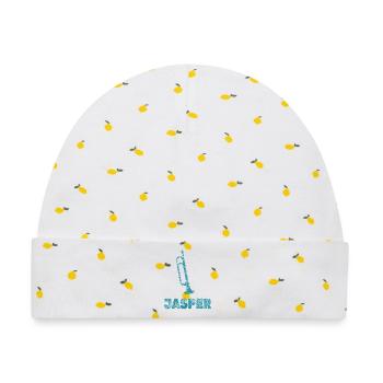 Jasper als Blasmusik - Baby Premium Organic Mütze - Weiß/Zitronengelb - Vorne