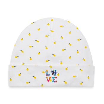 Farbenfrohes Pudel-Pop-Art-Liebes-Hundeliebhaber-Design - Baby Premium Organic Mütze - Weiß/Zitronengelb - Vorne
