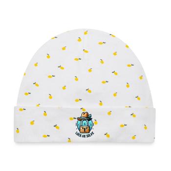 Schloss Rätsel Abenteuer - Baby Premium Organic Mütze - Weiß/Zitronengelb - Vorne