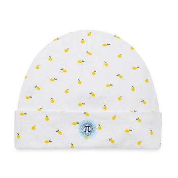 Pi Symbol mit Zahlen Spirale | Kreiszahl 3.1415 - Baby Premium Organic Mütze - Weiß/Zitronengelb - Vorne