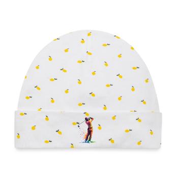 Golf-Schwung - Baby Premium Organic Mütze - Weiß/Zitronengelb - Vorne