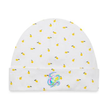 Bunter Trommler - Baby Premium Organic Mütze - Weiß/Zitronengelb - Vorne