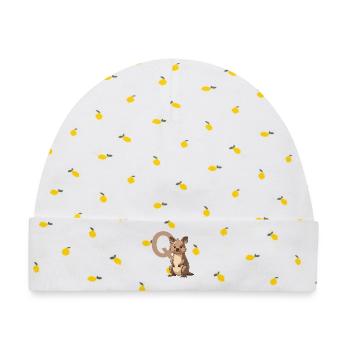 Koala mit Q Mascot-Design - Baby Premium Organic Mütze - Weiß/Zitronengelb - Vorne