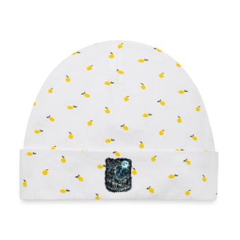 DREI Wilde Hirsche mit Mond Wildlife-Designs - Baby Premium Organic Mütze - Weiß/Zitronengelb - Vorne