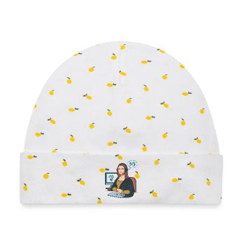 Mona Lisa Agent Humor Büro Alltag - Baby Premium Organic Mütze - Weiß/Zitronengelb - Vorne