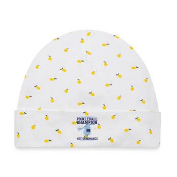 Pickleball-Champion Netz-Dominanz Unerbittlich - Baby Premium Organic Mütze - Weiß/Zitronengelb - Vorne