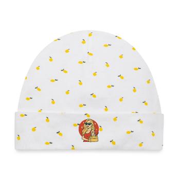 Retro-Glam-Sonnenbrillen-Diva - Baby Premium Organic Mütze - Weiß/Zitronengelb - Vorne