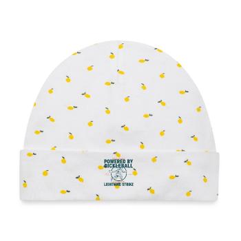 Pickleball angetrieben von Pickleball-Blitzschlag - Baby Premium Organic Mütze - Weiß/Zitronengelb - Vorne