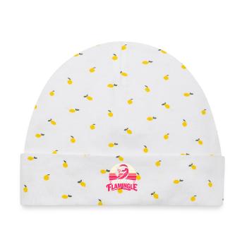 Ready to Flamingle - Baby Premium Organic Mütze - Weiß/Zitronengelb - Vorne