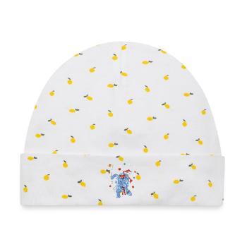 Astronauten-Ninja-Shirt - Baby Premium Organic Mütze - Weiß/Zitronengelb - Vorne