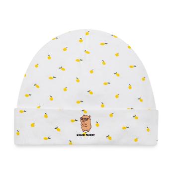 Swag Nager - Baby Premium Organic Mütze - Weiß/Zitronengelb - Vorne