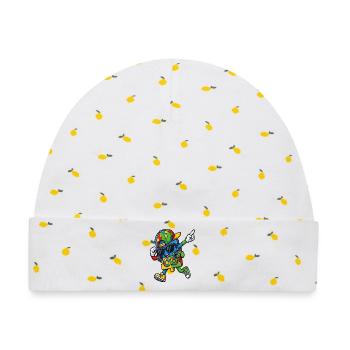 Regenbogenpuzzle-Maskottchen - Baby Premium Organic Mütze - Weiß/Zitronengelb - Vorne