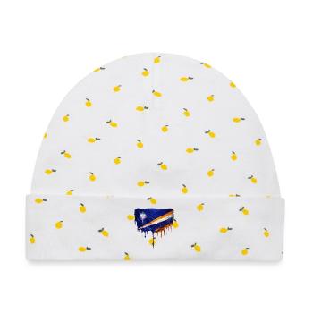 Marshallinseln tropfende Flagge - Baby Premium Organic Mütze - Weiß/Zitronengelb - Vorne